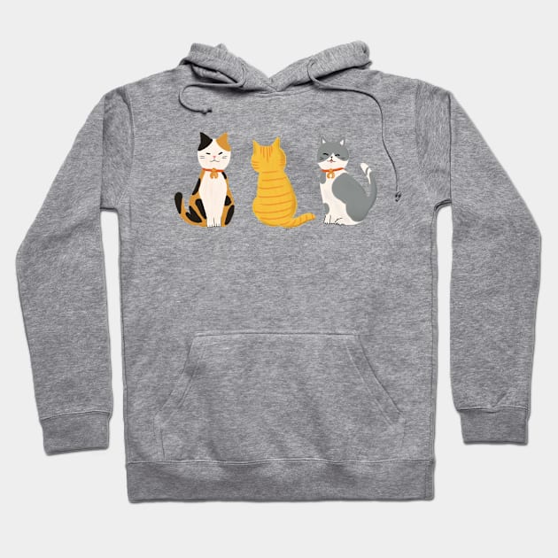 popcast three cats Hoodie by ly.s_art